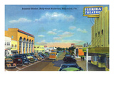 Hollywood, California - View Down Hollywood Boulevard Posters by Lantern Press 