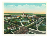Atlanta, Georgia - School of Technology Campus Aerial Poster by Lantern Press 