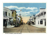 Key West, Florida - Duval Street West Scene Print by Lantern Press 