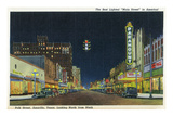 Amarillo, Texas - Northern View Up Polk Street from 9th Prints by Lantern Press 
