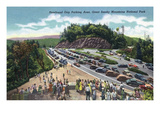 Great Smoky Mts. Nat'l Park, TN - General View of a Crowded Newfound Gap Parking Area Prints by Lantern Press 