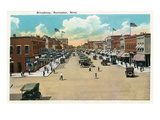 Rochester, Minnesota - View Up Broadway Posters by Lantern Press 