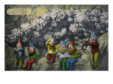 Lookout Mountain, Tennessee - Fairyland Caverns, Interior View with Jolly Gnomes Affiche par Lantern Press 
