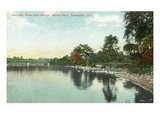 Rochester, New York - South Park View of Genesee River, Bridge Láminas por Lantern Press