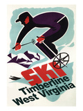 Timberline, West Virginia - Vintage Skier Prints by Lantern Press 