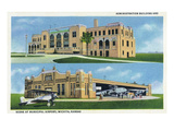 Wichita, Kansas - Administration Building and Planes Kunst von Lantern Press 