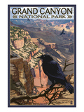 Grand Canyon National Park - Ravens at South Rim Affiches par Lantern Press 