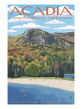 Acadia National Park, Maine - Sand Beach Scene Poster von Lantern Press 