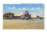 Omaha, Nebraska - View of Municipal Airport and US Weather Bureau Posters by Lantern Press 