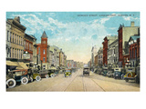 Auburn, New York - Eastern View Down Genesee Street Posters by Lantern Press 