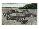 Camp Life - Motor Batteries in Fighting Formation Posters by Lantern Press 