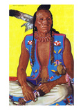Portrait of Clears Up, a Stalwart Blackfeet Brave Prints by Lantern Press 