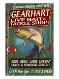 Bait and Tackle Shop Trout -Gearhart, Oregon Poster by Lantern Press 