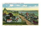 Quebec, Canada - Chateau Frontenac and Terrace Scene Poster by Lantern Press 