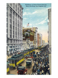 Los Angeles, California - Story Building View from Broadway and Sixth Street Posters by Lantern Press 