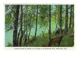 Rhinelander, Wisconsin - Wisconsin River Banks Scene Print by Lantern Press 