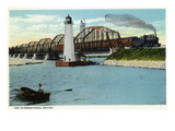 Sault Ste. Marie, Michigan - International Bridge Scene Prints by Lantern Press 