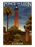 Ponce De Leon Inlet Lighthouse, Florida - Dusk Scene Art by Lantern Press 