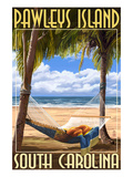 Pawleys Island, South Carolina - Palms and Hammock Prints by Lantern Press 