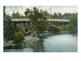 Los Angeles, California - Hollenbeck Park Scene Art by Lantern Press 