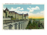Quebec, Canada - Chateau Frontenac Overlooking Lower Town Scene Posters by Lantern Press 