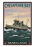Chesapeake Bay Tugboat Scene Posters by Lantern Press 
