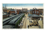 Aurora, Illinois - Chicago, Burlington, and Quincy Railroad Depot Posters by Lantern Press 