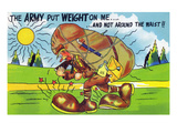 Army Puts on Weight, Not Round the Waist Print by Lantern Press 