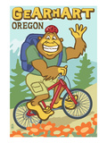 Bigfoot Bicyle in Oregon - Gearhart, OR Posters by Lantern Press 