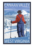 Canaan Valley, West Virginia - Skier Admiring View Prints by Lantern Press 