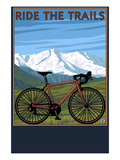 Bicycle - Mountains Prints by Lantern Press 