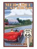 Meramec Caverns, Missouri - Route 66 and Barn Prints by Lantern Press 