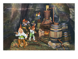 Lookout Mountain, Tennessee - Fairyland Caverns, Interior View of Gnomes at a Moonshine Still Art by Lantern Press 
