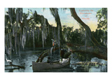Florida - Boat Scene in the Everglades Affiches par Lantern Press 