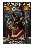 Skeletons Dancing - Savannah, Georgia Posters by Lantern Press 