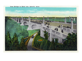 Detroit, Michigan - New Belle Isle Bridge Posters by Lantern Press 