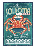 Soldotna, Alaska - King Crab Prints by Lantern Press 