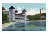 Battle Creek, Michigan - Goguac Lake Water Works and Clubhouse Exterior Print by Lantern Press 