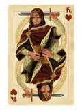 King of Hearts - Playing Card Print by Lantern Press 