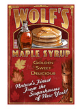 Wolf's Maple Syrup - New York Póster por Lantern Press Wolf's Maple Syrup - New York Póster por Lantern Press