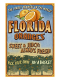 Florida - Orange Orchard Sign Kunstdruck von Lantern Press 