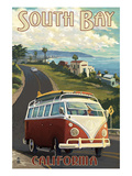 South Bay, California - VW Van Cruise Poster by Lantern Press 