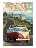 Newport Beach, California - VW Van Cruise Posters by Lantern Press 