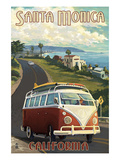 Santa Monica, California - VW Van Cruise Poster von Lantern Press 