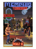 Memphis, Tennessee - Memphis at Night (Beale Street) Prints by Lantern Press 
