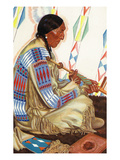 Portrait of Sundance, a Blackfeet Chief Poster by Lantern Press 