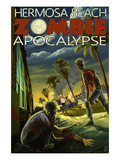 Hermosa Beach, California - Zombie Apocalypse Print by Lantern Press 