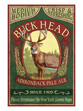 The Adirondacks, New York State - Buck Head Ale Art by Lantern Press 