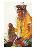 Portrait of Lazy Boy, a Blackfeet Medicine Man Posters by Lantern Press 