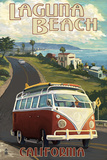 Laguna Beach, California - VW Van Cruise Posters by Lantern Press 